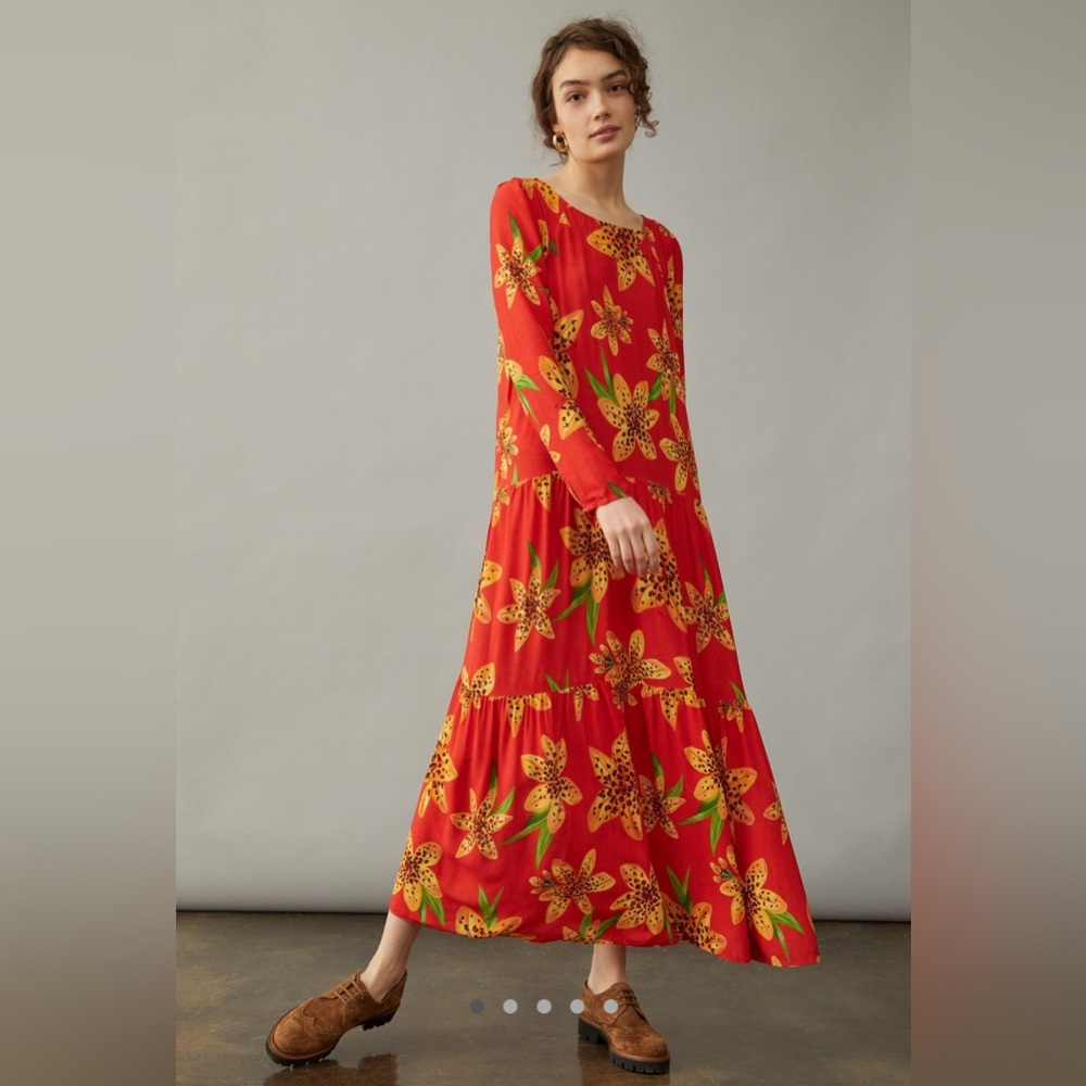 Farm Rio/Anthropologie Golden Lily Maxi Dress
